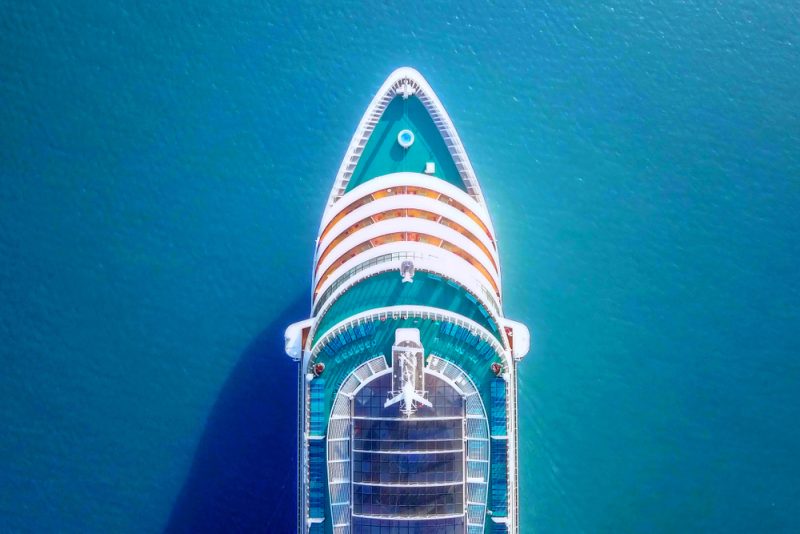 Cruise ship sailing_aerial