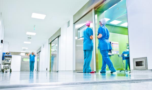 Nurses walking in the hospital